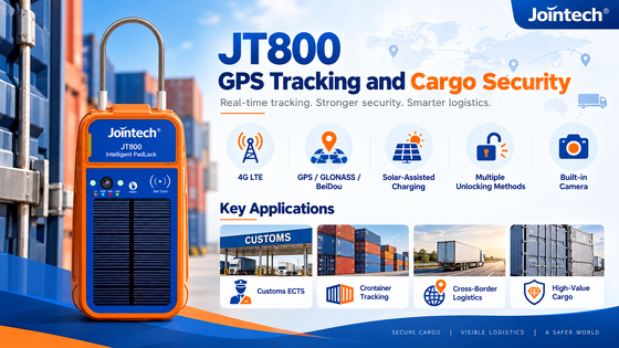 Kunci Elektronik GPS JT800 4G untuk Pelacakan Kontainer dan Keamanan Kargo